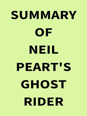 cover image of Summary of Neil Peart's Ghost Rider
